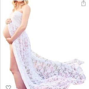 Women’s maternity lace open front dress.